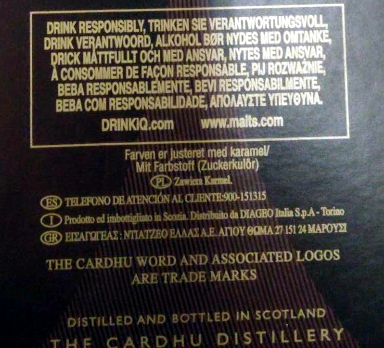 Scotch Whisky 1824 - Ingrédients - en