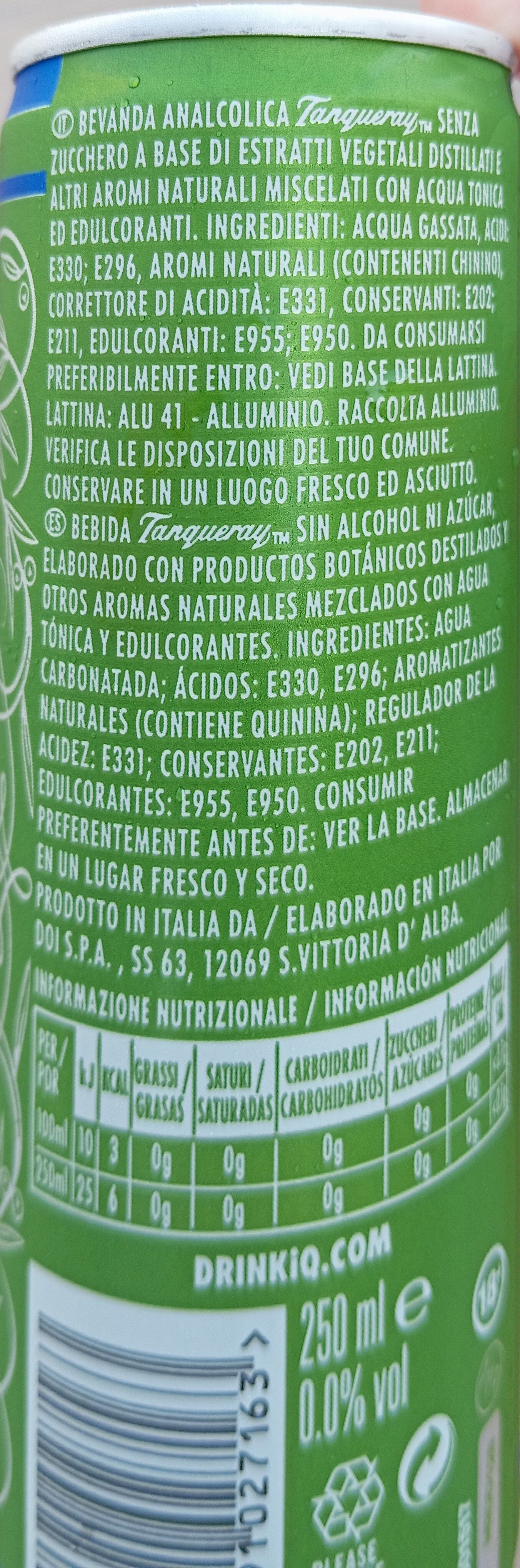 Tanqueray 0.0% - Ingredients - en