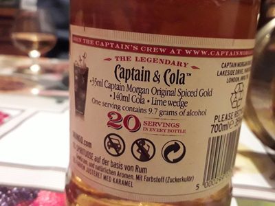 Captain Morgan - Spiced Gold - Ingrédients