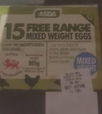 Asda free Range mixed weight Eggs - Product