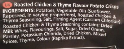 Sensations Roasted Chicken & Thyme Flavour Potato Crisps - Ingrédients
