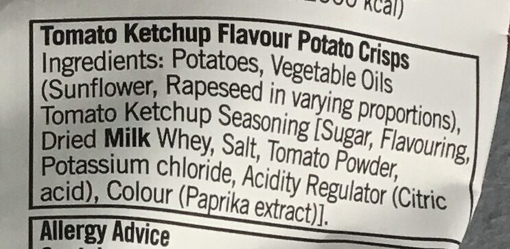 Walkers tomato ketchup - Ingredients
