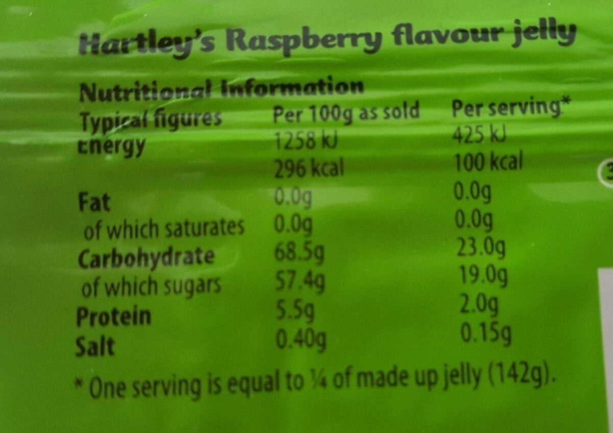 Raspberry flavour jelly - Nährwertangaben - fr