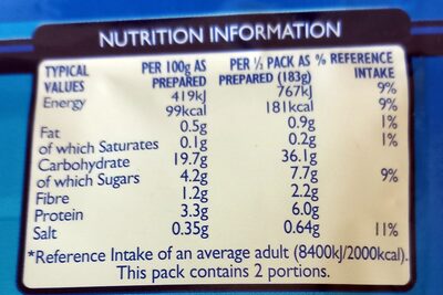 Pasta 'n' sauce Tomato, onion & herb - Nutrition facts