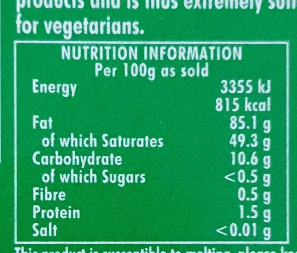 Vegetable suet - Nutrition facts