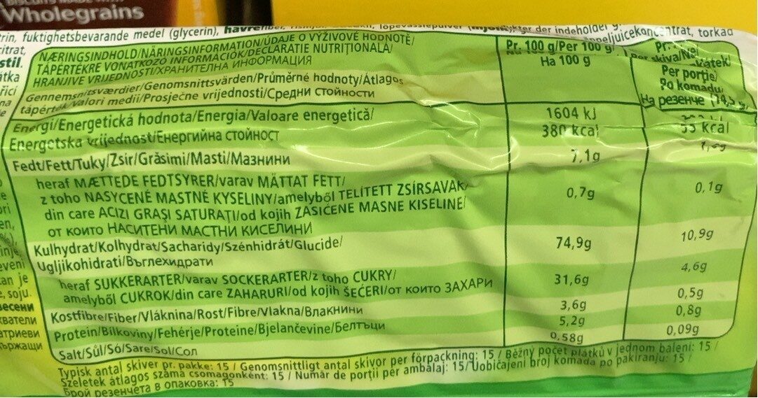 Fruit biscuits apple Go head - Nutrition facts