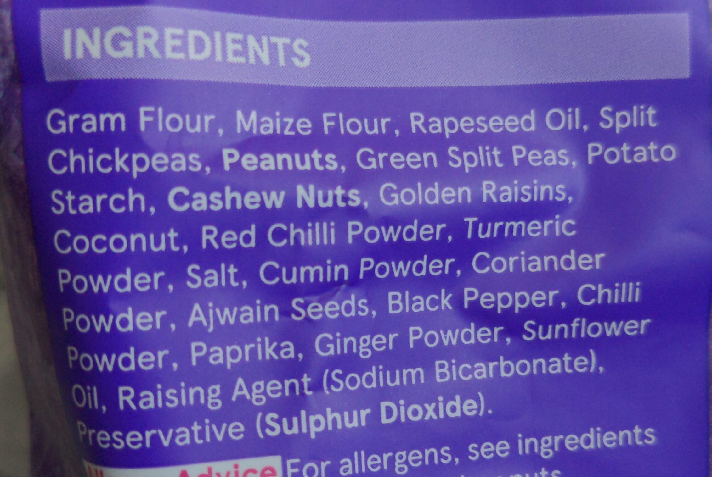 Bombay Mix - Ingredients