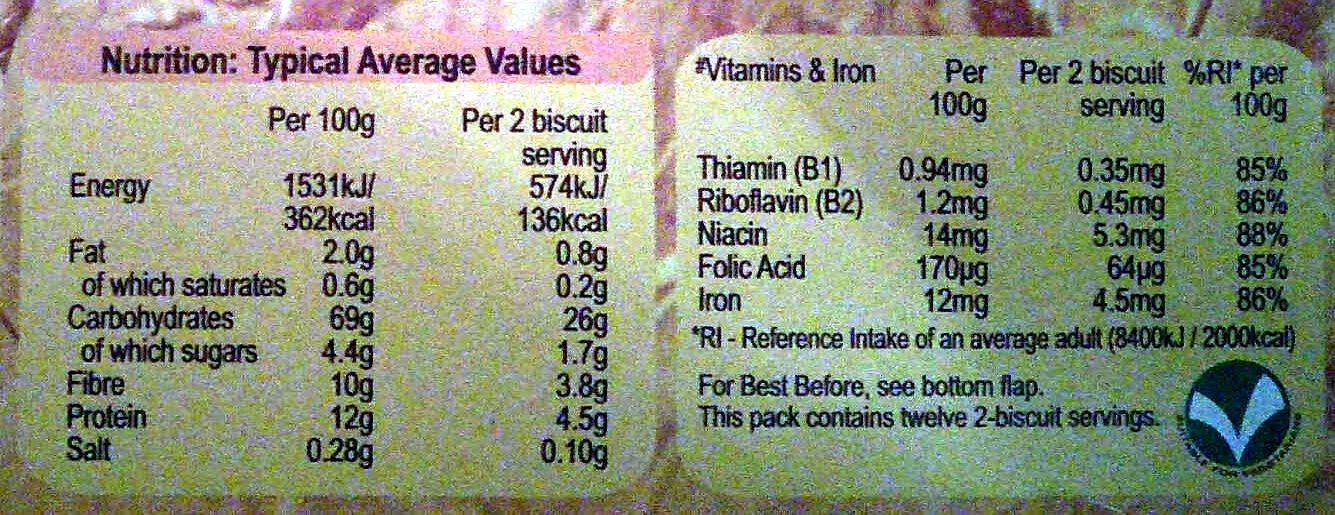 Weetabix - Nutrition facts