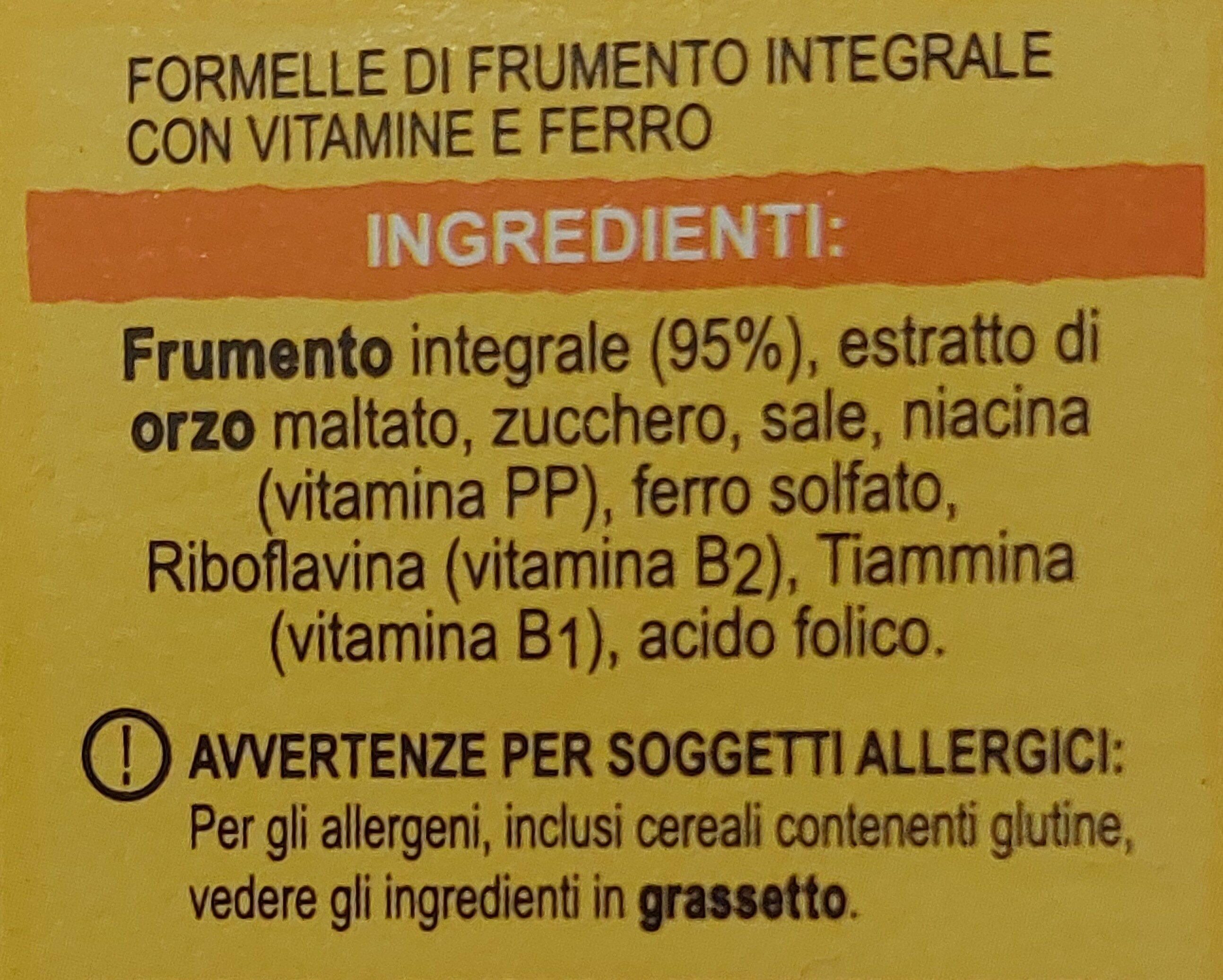 Formelle Frumento Integr. c/Vitamine e Ferro - Ingredienti