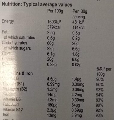 Protein Crunch Original - Nutrition facts