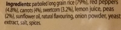 Uncle Ben's Special Golden Vegetable Rice - Ingredients