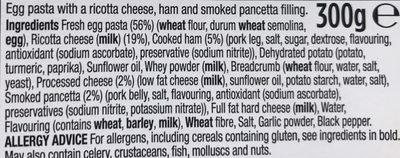 Ham & Cheese Tortelloni - Ingredients