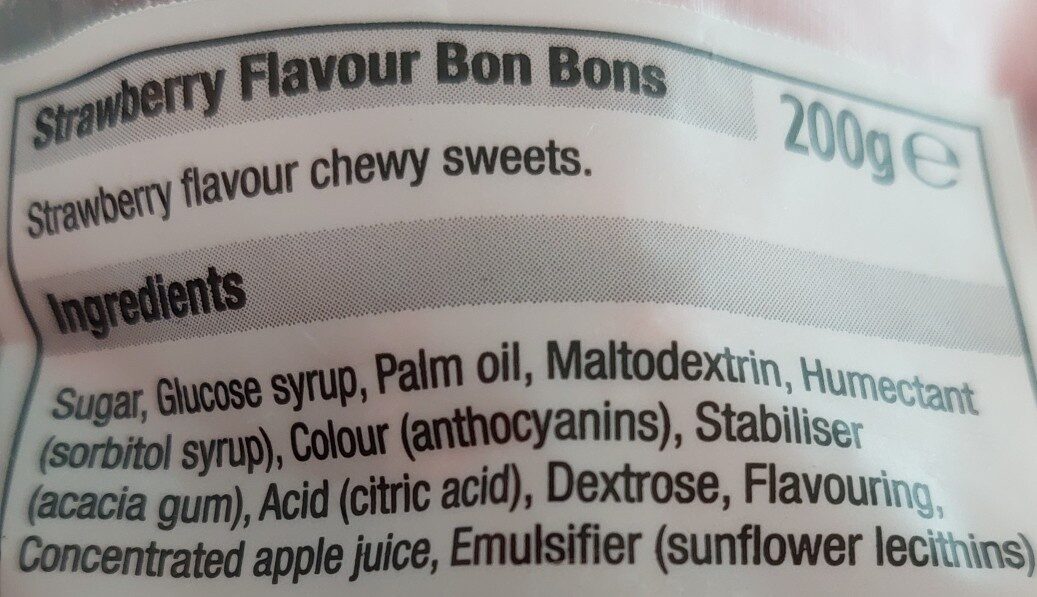 Strawberry bon bons - Ingredients