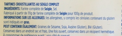 Fjord Seigle Complet - Ingrediënten - fr