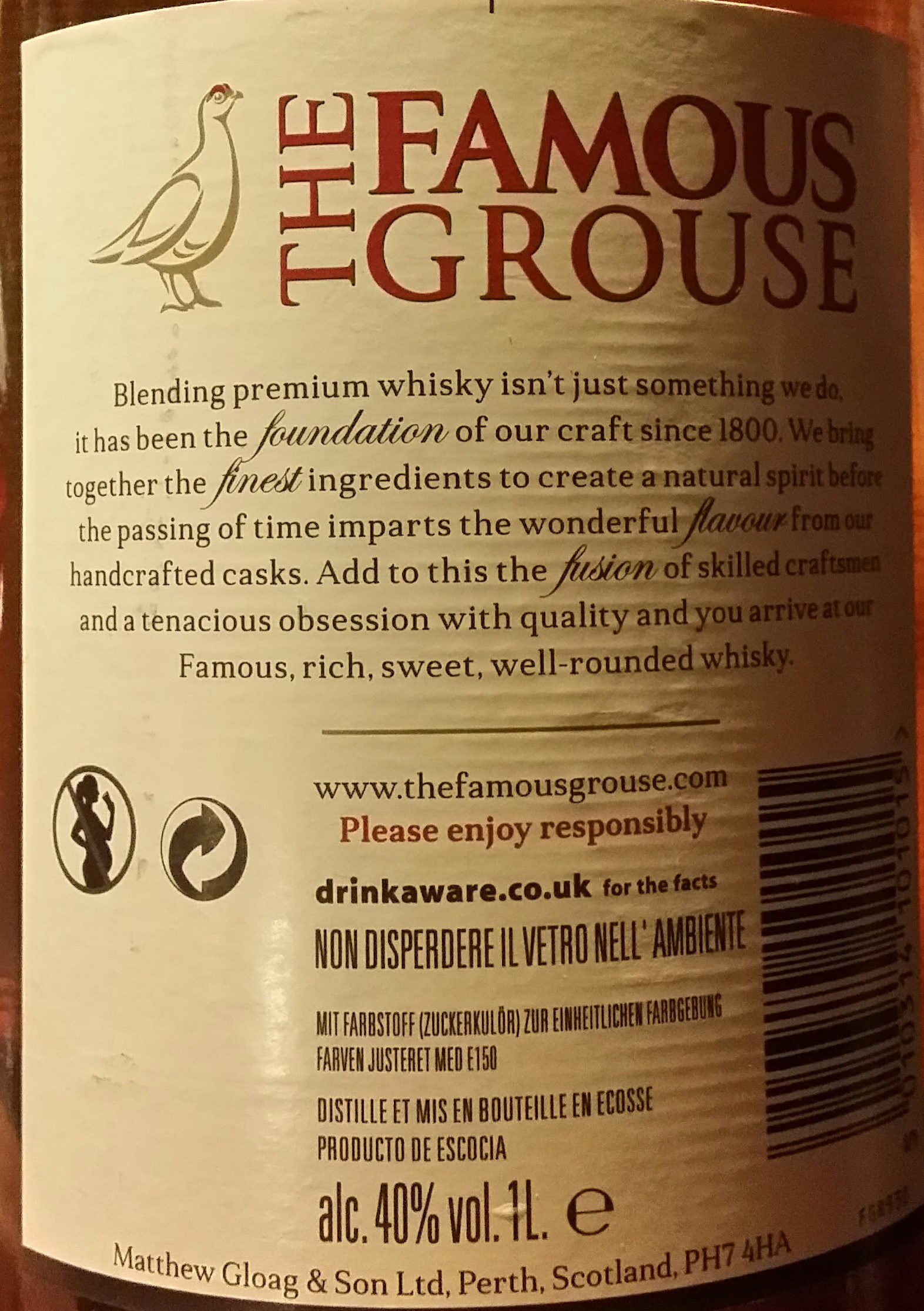 Famous Grouse Whisky 40º - Ingrédients