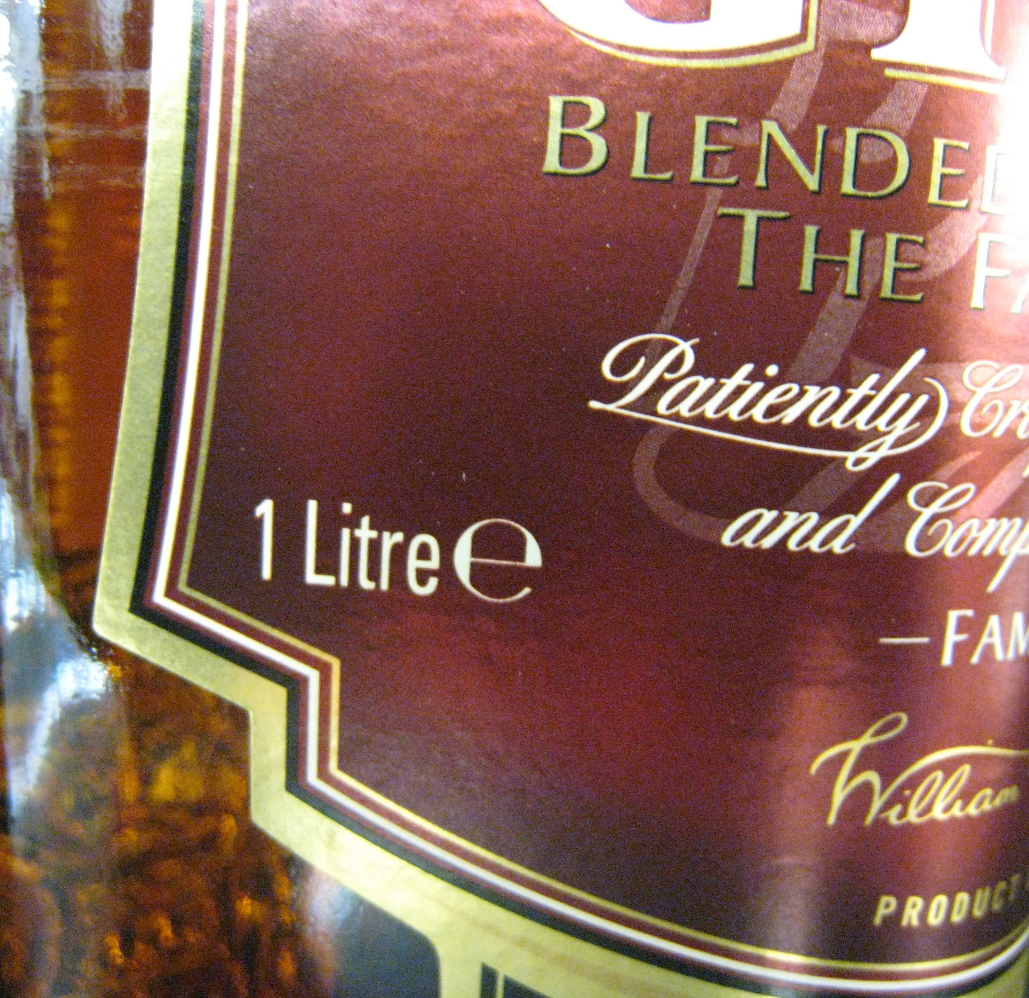 Whisky Ecosse blended sans âge 100 cl Grant's - Ingrédients