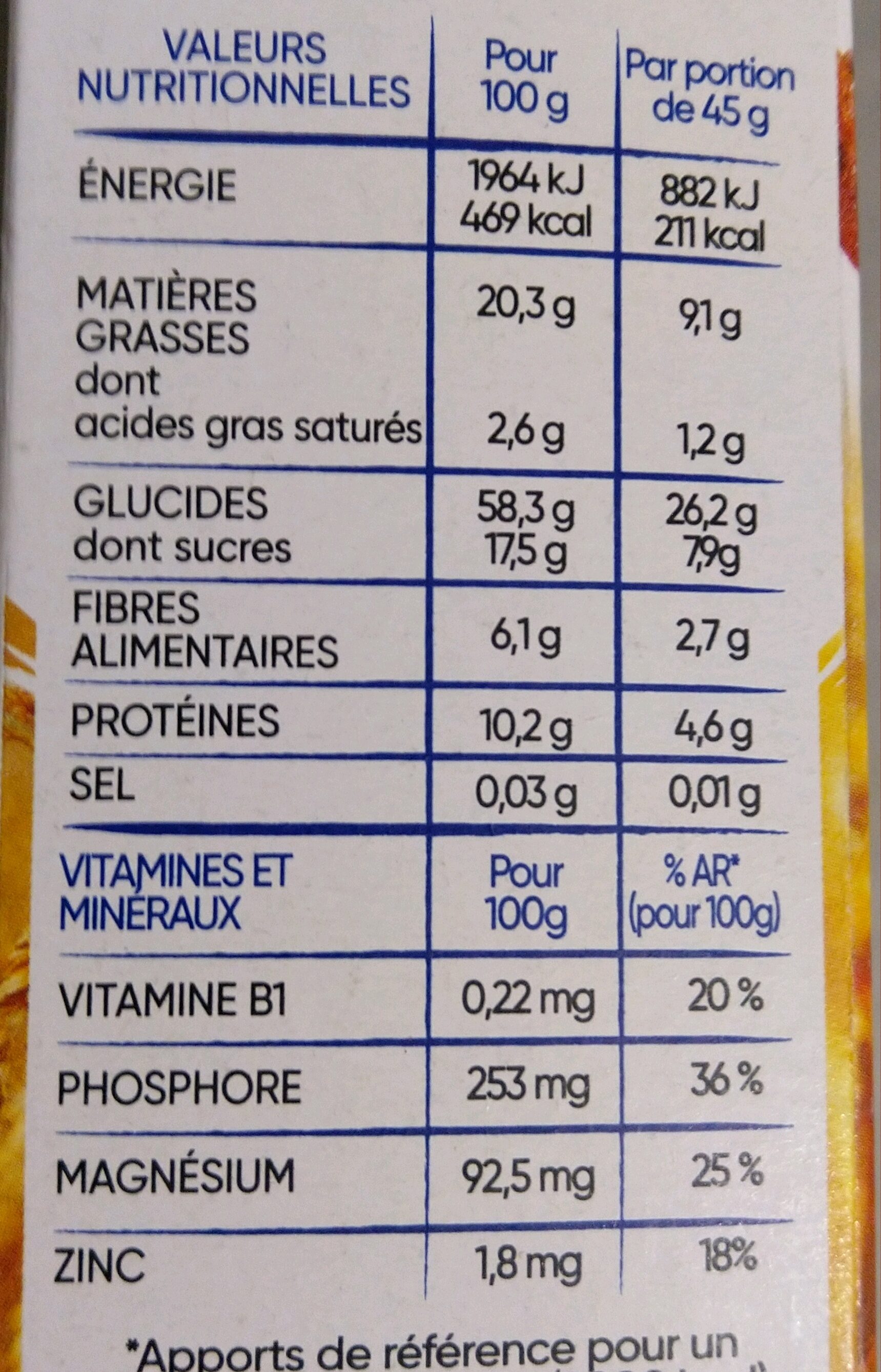 Country Crisp 4 noix - Nutrition facts - fr