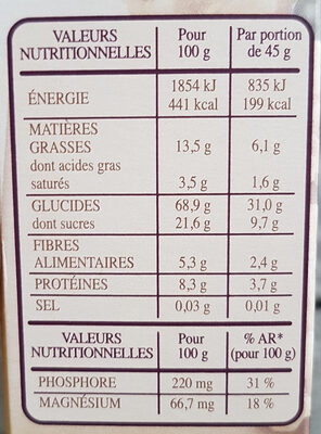 Country Crisp 3 Baies - Nutrition facts