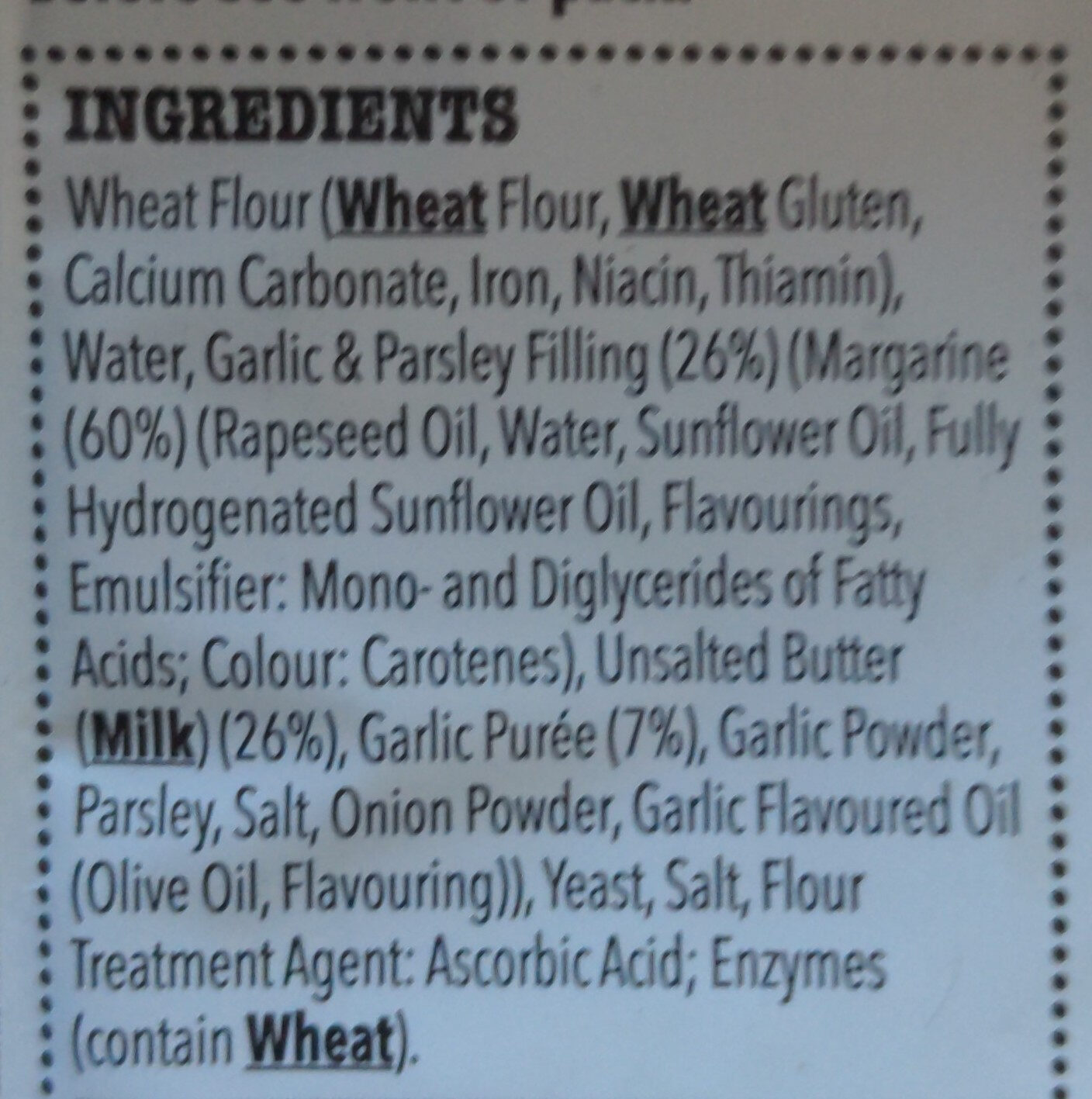 Garlic baguettes - Ingredients