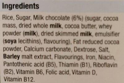 Choco crackles - Ingredients