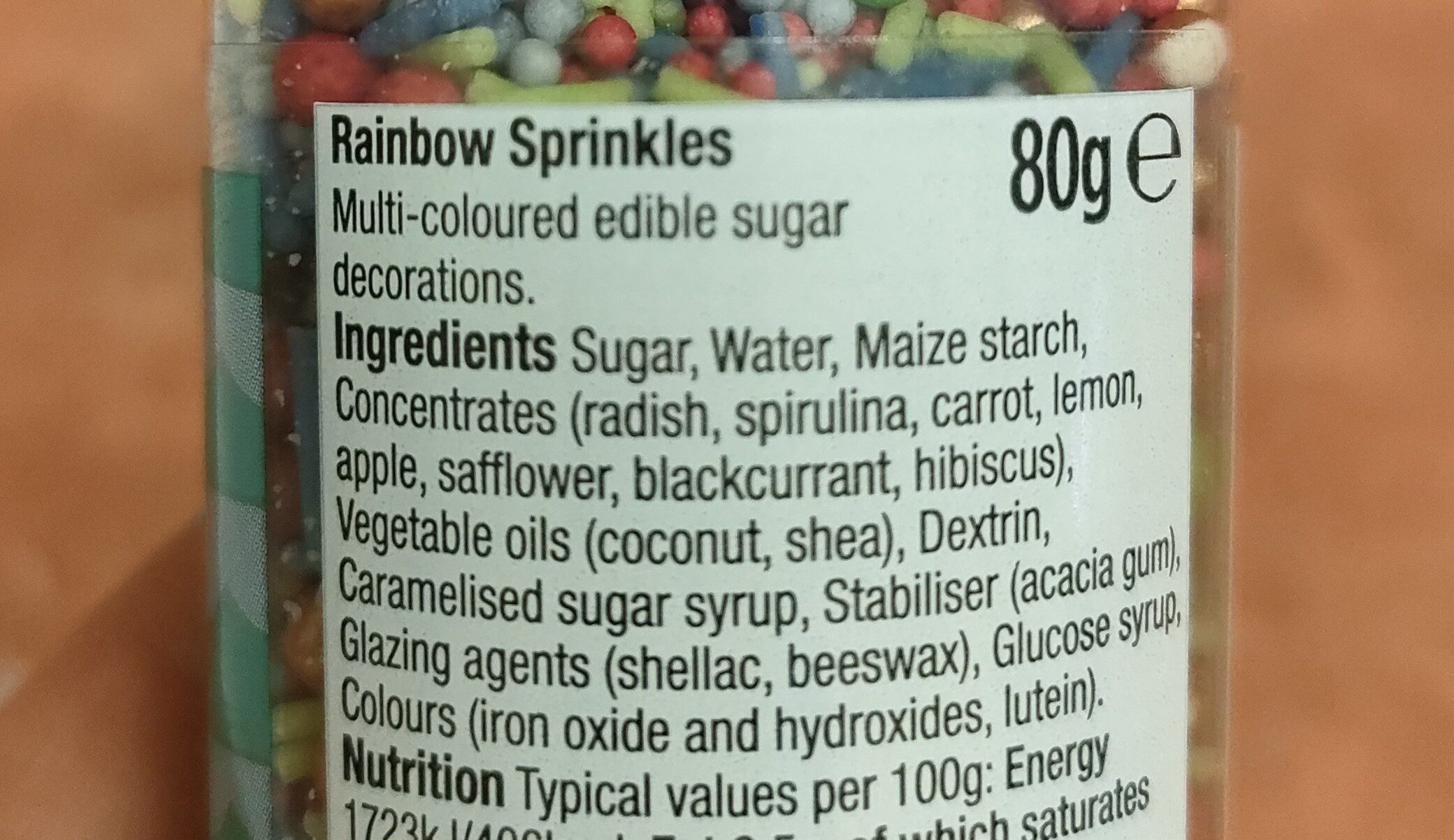 rainbow sprinkles - Ingredients