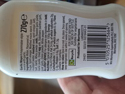 garlic mayo - Ingredients