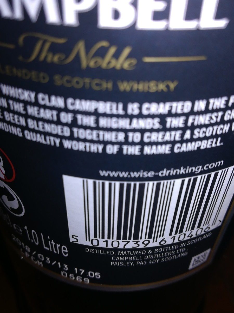 Clan Campbell Whisky 40º - Ingrédients