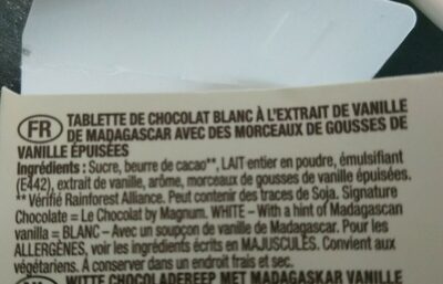 Magnum Signature Chocolate White Mini - Ingredients - fr