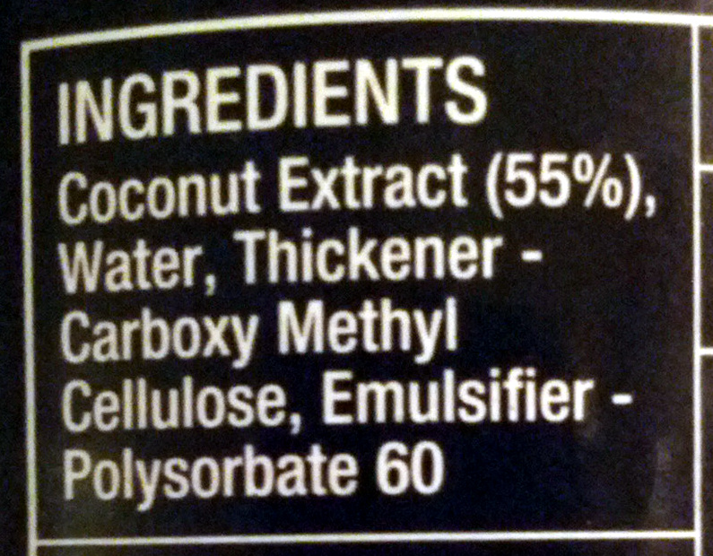 Rich and creamy coconut milk - Ingredients