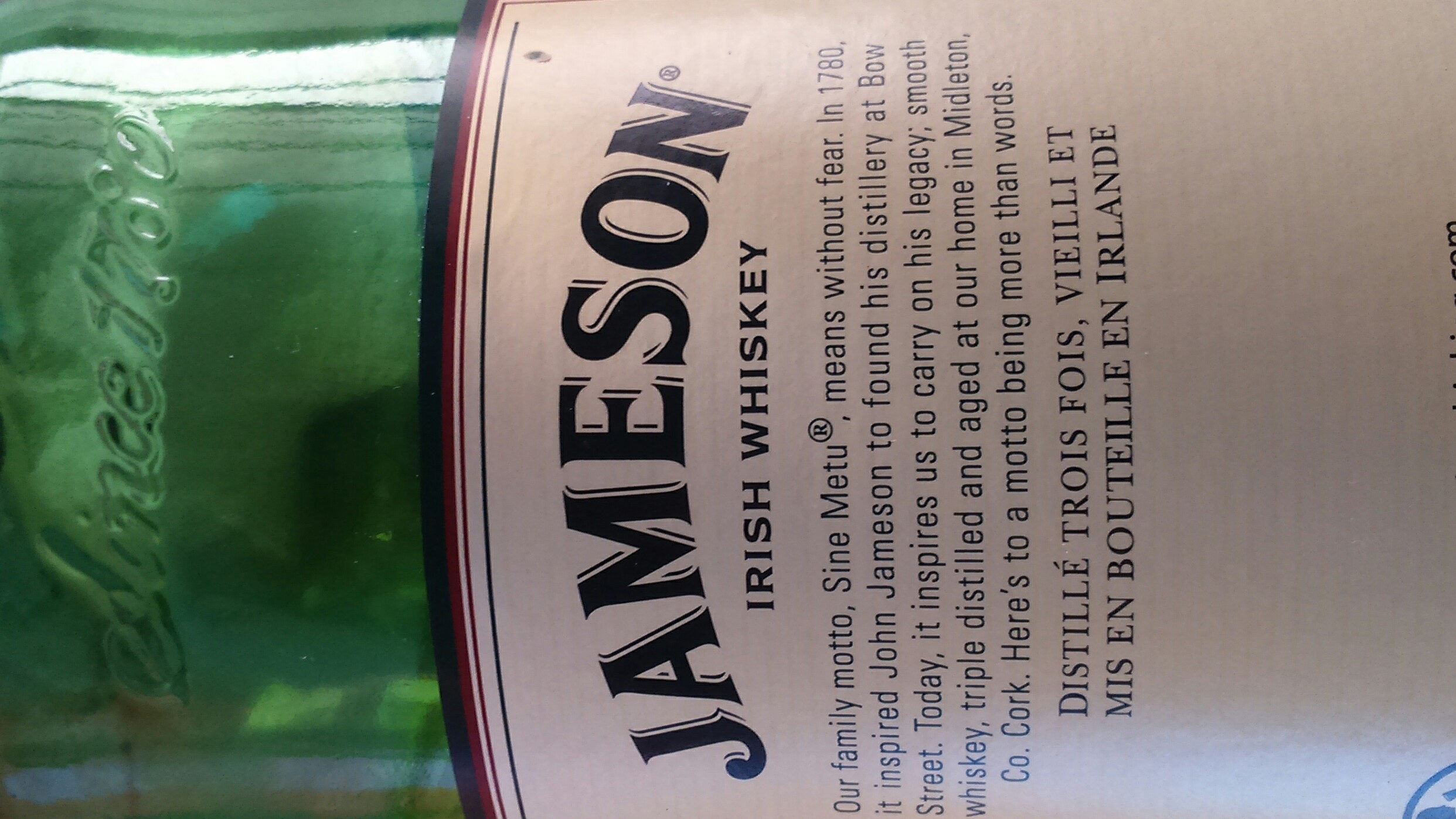 Jameson Whiskey - Ingrédients