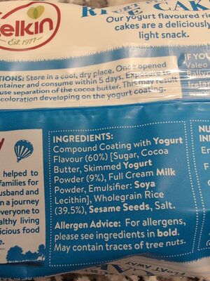 Yogurt flavoured rice cakes - Ingredients