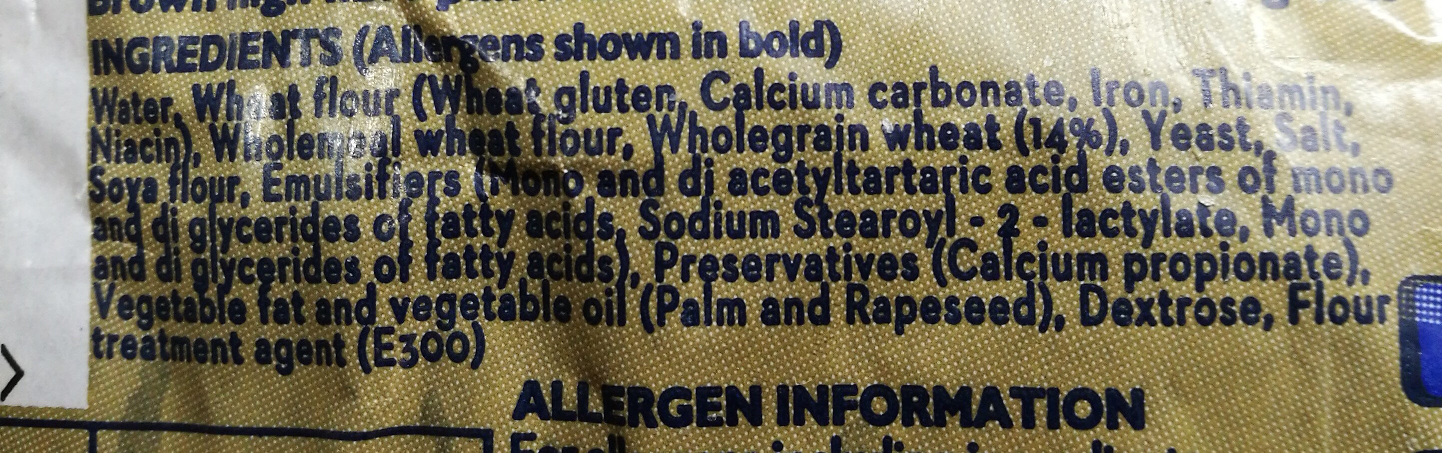 Golden Range Wholegrain - Ingredients - fr