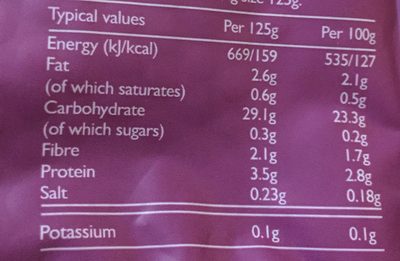 Tilda Steamed Brown Basmati Rice - Nutrition facts