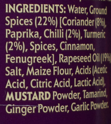 Vindaloo Spice Paste - Ingredients