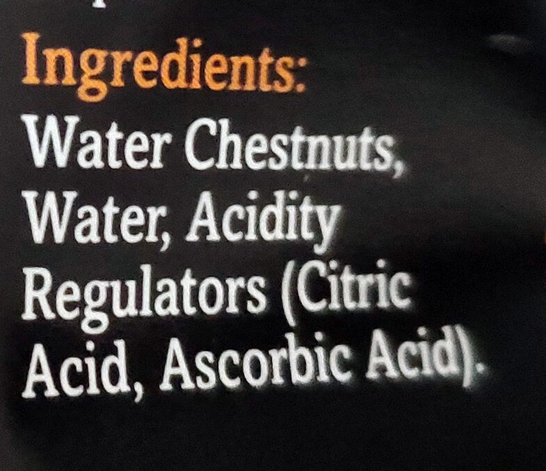 Sliced water chestnuts - Ingredienser - en