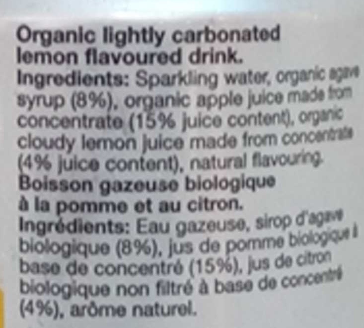 Organic sparkling lemonade - Ingrediënten - fr