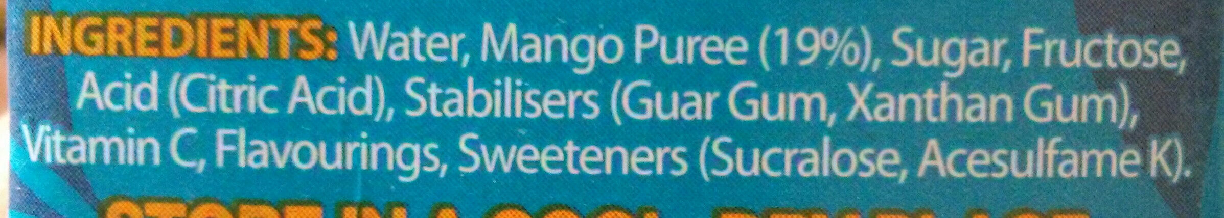 Rubicon Juice Drink Mango 1ltr - Zutaten - en