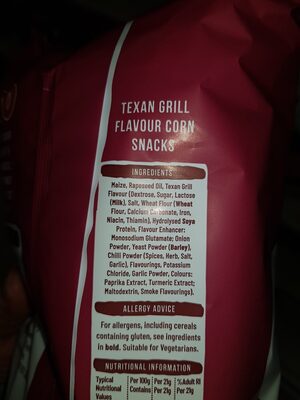 Whisps texan grill - Ingredients