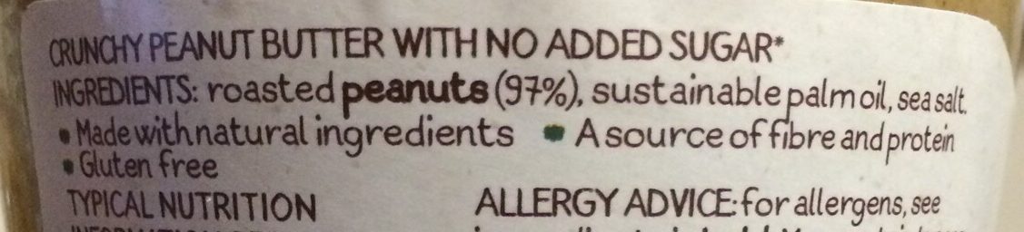 Crunchy Peanut Butter - Ingredients