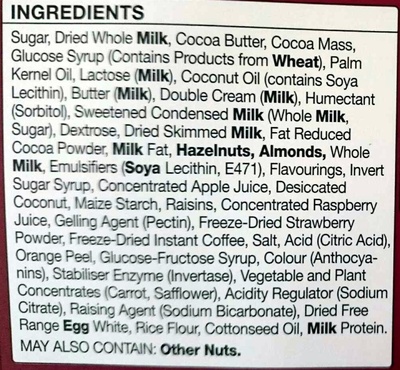 Milk, White & Dark Fairground Favourites - Ingredients