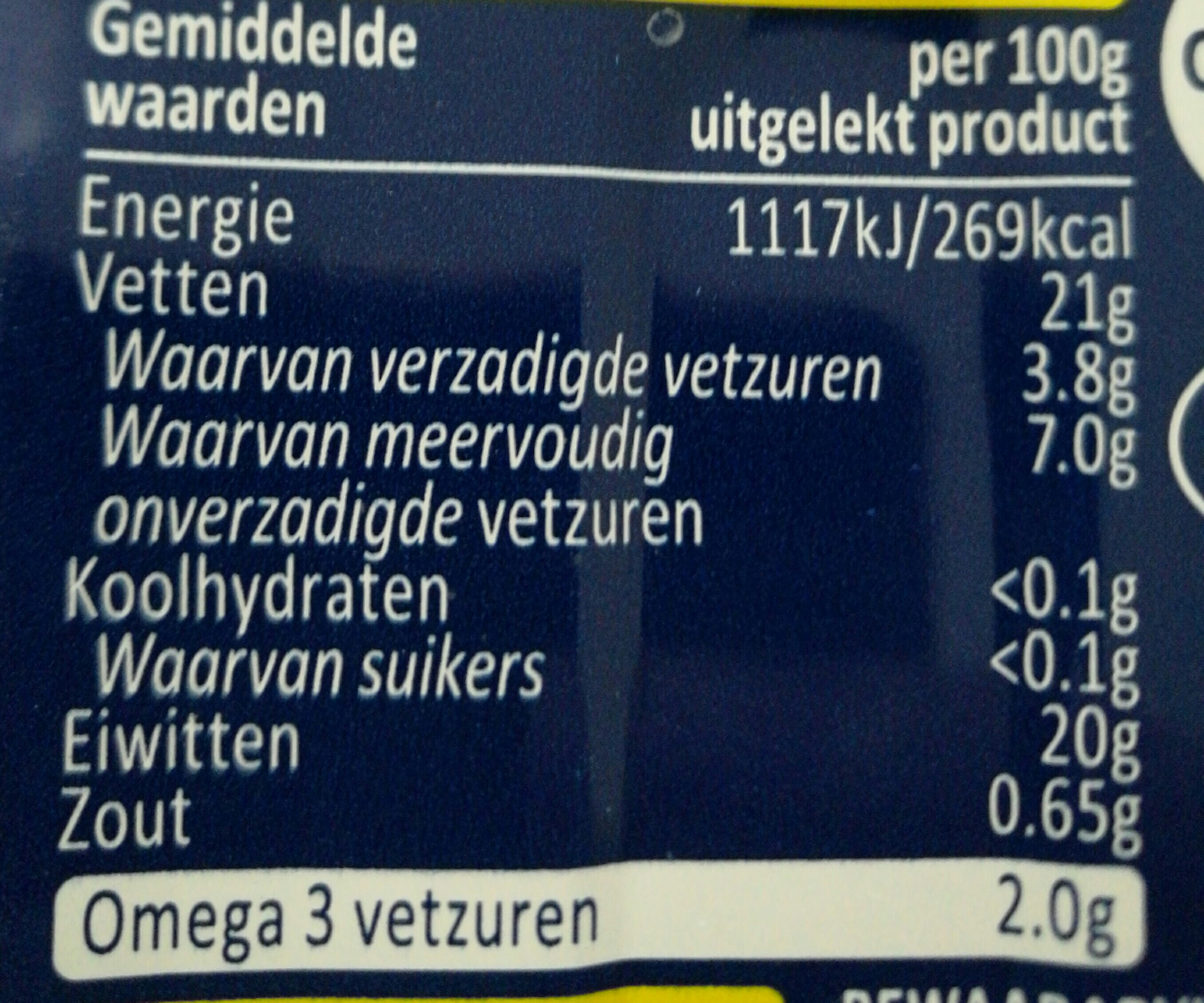 Mackerel in sunflower oil - Voedingswaarden