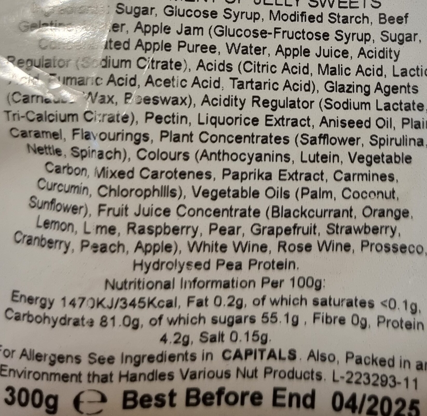winegums - Nutrition facts