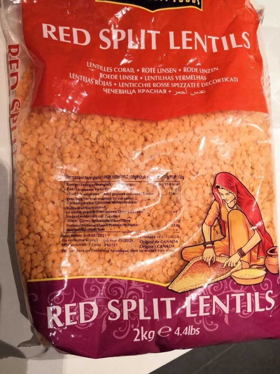 Red Split Lentils - Product - fr
