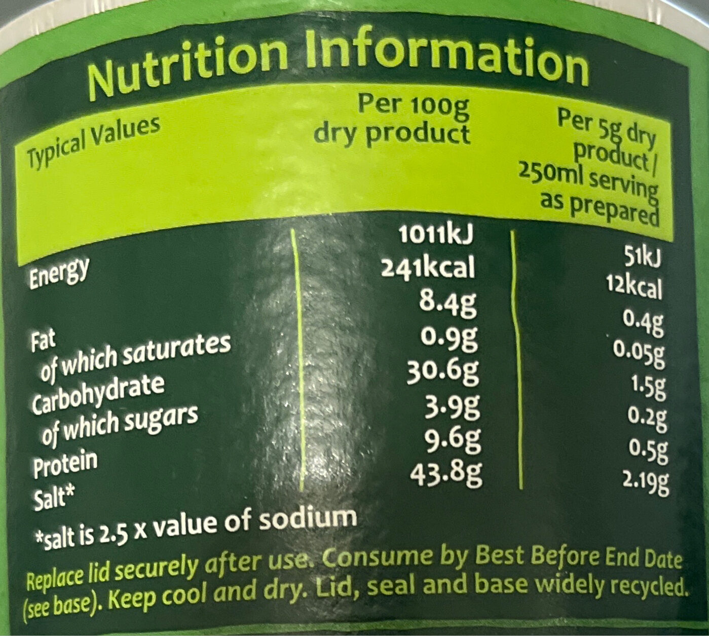 Vegan Bouillon powder - Nutrition facts