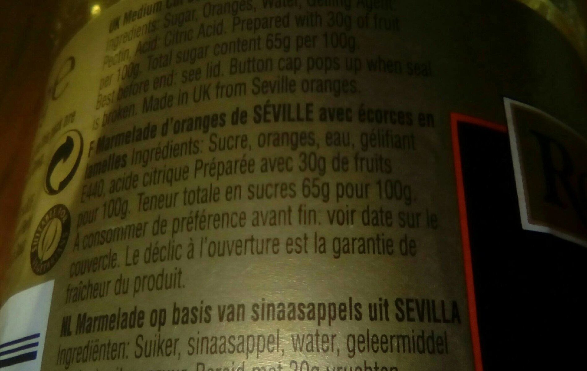 Seville orange marmalade - Ingredients - fr