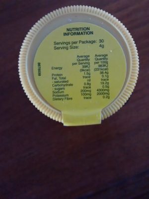 Marmite - Nutrition facts
