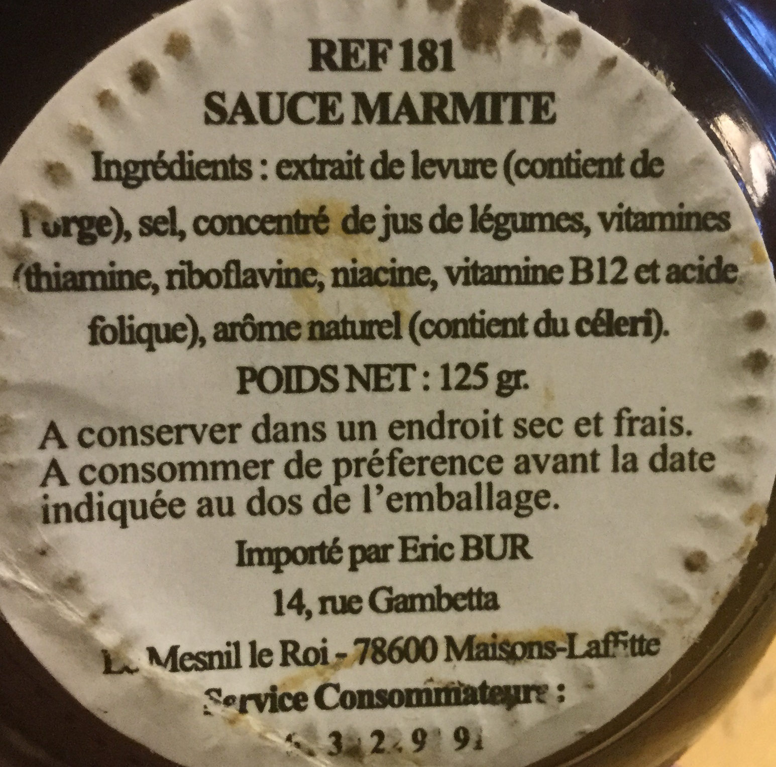 Marmite yeast extract - Ingrédients