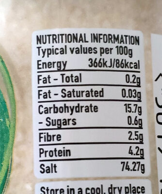 Garlic salt - Nutrition facts