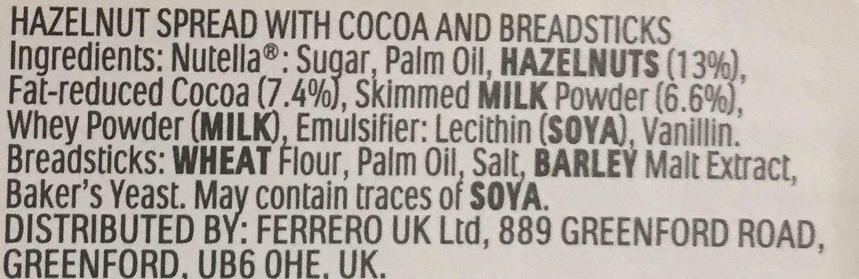 Nutella & Go! - Ingredients