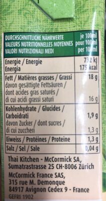 Coconut milk bio (Kokosnussmilch) - Nährwertangaben - fr